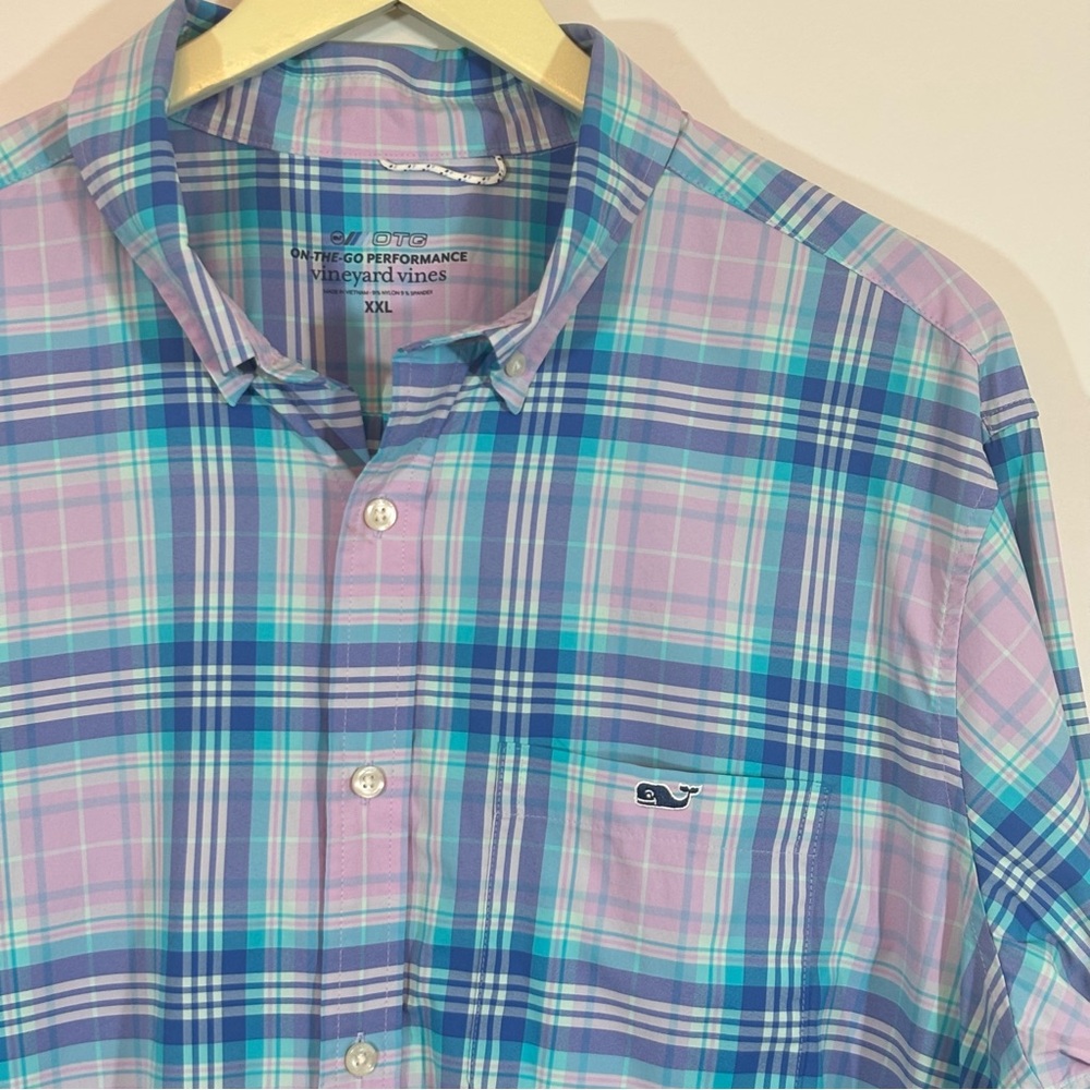 Vineyard Vines On the Go Performance Sz XXL Button Pastel Plaid Shirt Sz XXL - Picture 3 of 11